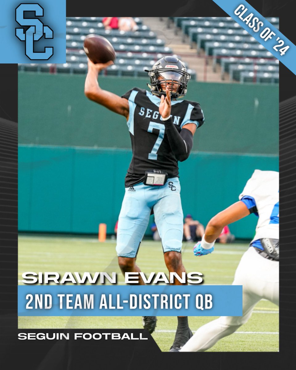 Senior QB, Sirawn Evans' play earned him 2nd Team ALL-DISTRICT. Excited to see what the future holds for him! @coachjoegordon