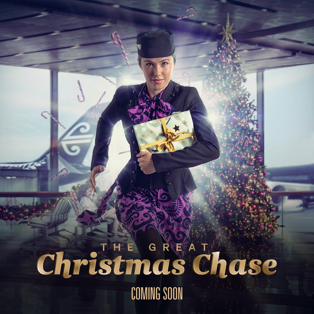 It will have you on the edge of your seat 💺 'The Great Christmas Chase' – coming soon… 👀🎥🎬 #AirNZXmas