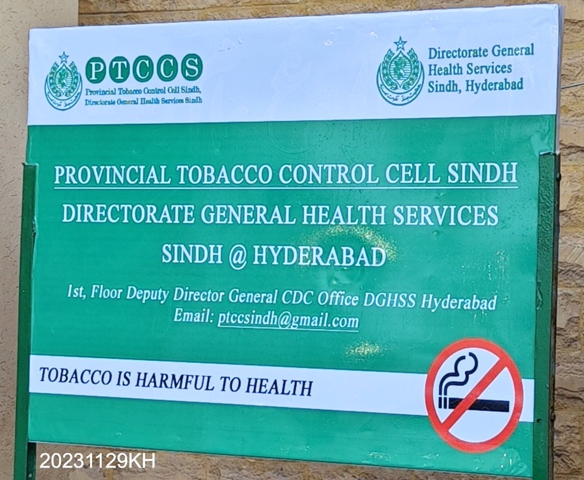 #TobaccofreeSindh - one step closer. #SustainableDevelopmentgoals #SDGs #TobaccofreePakistan @CommissionerKhi @smokefreepaksi1 @PTCCSindh @VitalStrat @BloombergDotOrg @nhsrcofficial @federal_tcc @WHOPakistan @WHOEMRO @tanveerHRYO @Apandey_07