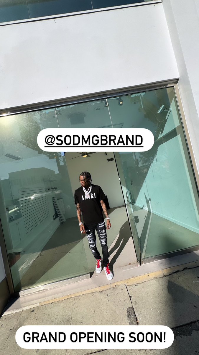 SODMG Brand store opening soon Los Angeles, CA follow us on IG for more updates “sodmgbrand” see you at the grand opening! @sodmgbrand