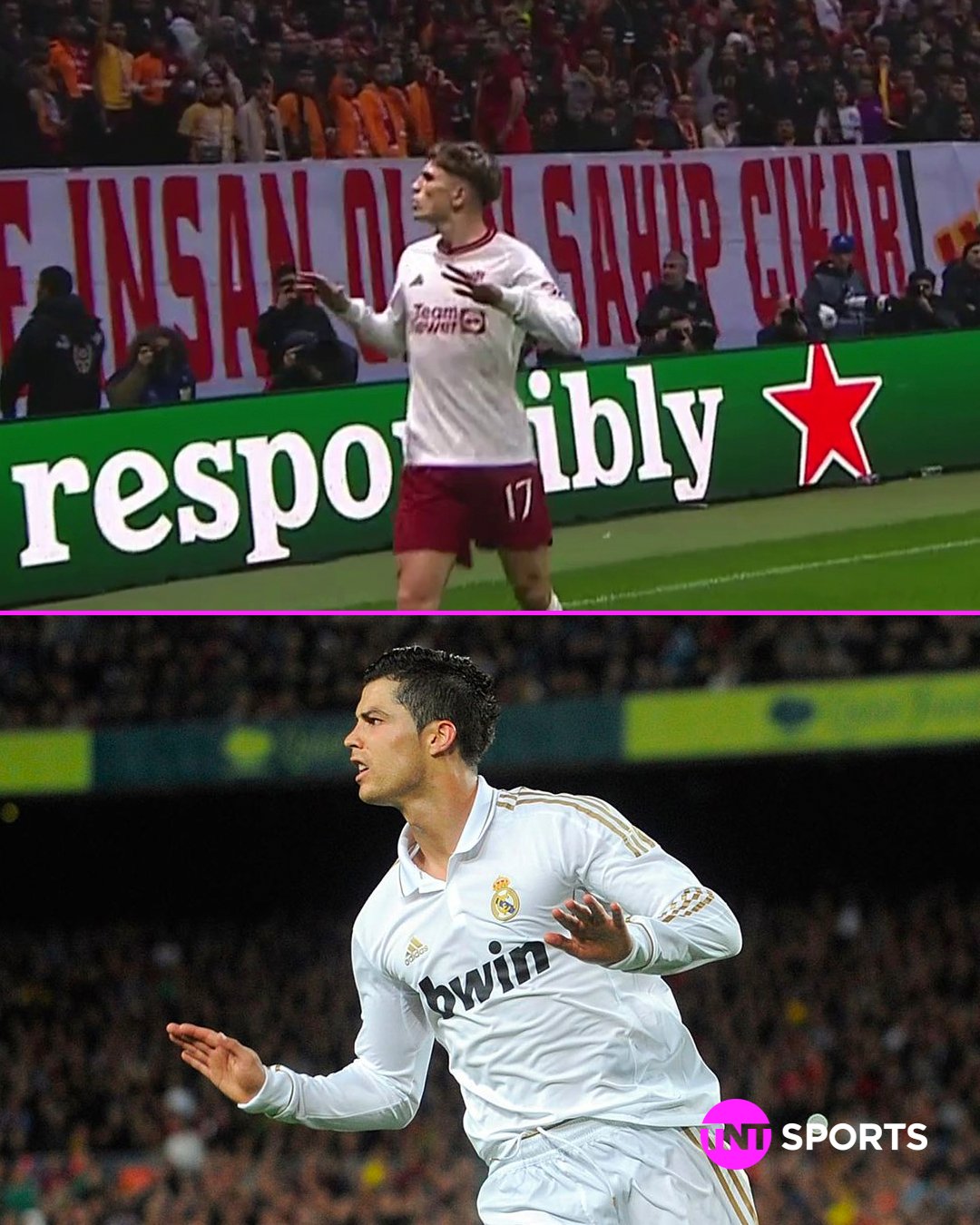 Football on TNT Sports on X: "Alejandro Garnacho hit Cristiano Ronaldo's 'calma, calma' celebration after scoring against Galatasaray 😮‍💨 https://t.co/3pe3O8GBu7" / X
