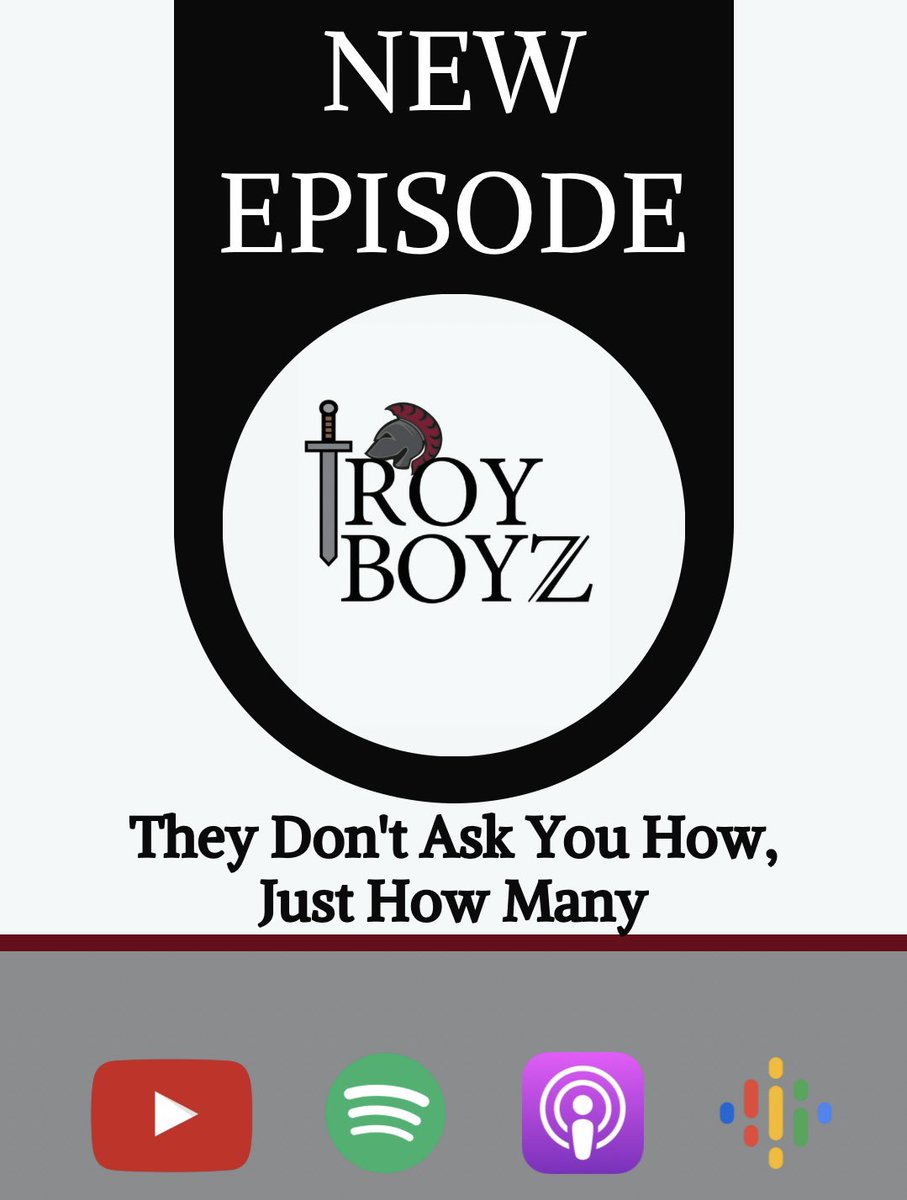 troyboyzpodcast's tweet photo. Join the Troy Boyz as we celebrate last Saturday's big win and prepare for a @SunBeltFB championship game against a familiar foe...App State!
🎧https://t.co/SoAsrJy7TH
#BeatAppState #LetsRepeat #SumrallEra #GoTrojans #OneTroy #TMTDM #ThatsMyCoach https://t.co/VNUCjaiYjO