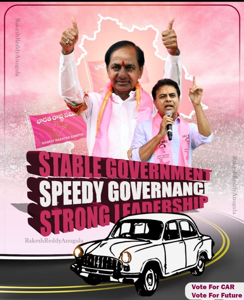 RakeshReddyBRS's tweet photo. Let's vote for
Stable Government
Speedy Governance &amp;
Strong Leadership.

@KTRBRS @TelanganaCMO https://t.co/rUBhy5WlLR