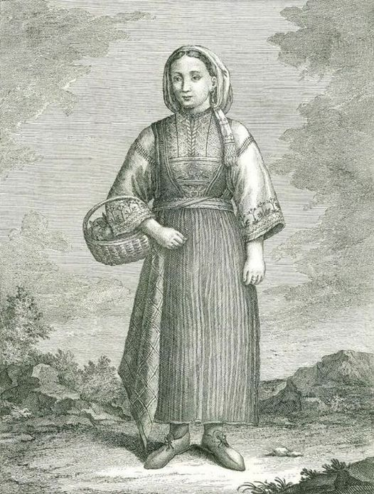 Woman from ARBANASI village, now part of Zadar , Croatia.
1778

#Croatia #Albania #Arbanasi #Zadar