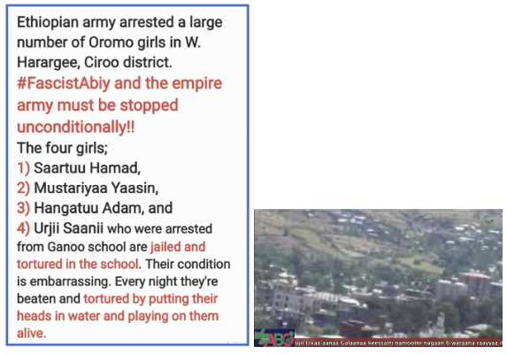 JabooJajjabo's tweet photo. This is why #WeStandWithOLF_OLA. On 11/15/23, #Ethiopia|n army arrested a large number of Oromo girls in W. Harargee, Ciroo district, Najaabaa village. Z four girls who were arrested from Ganoo School were jailed &amp; tortured in the school. https://t.co/ziDgZcg68S @MikeHammerUSA…