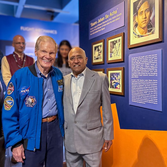 NASA Administrator Bill Nelson and Indian cosmonaut Rakesh Sharma visit VITM in Bengaluru, India.