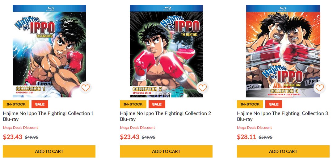 Hajime no Ippo The Fighting Collection 1 Blu Ray Discotek Official