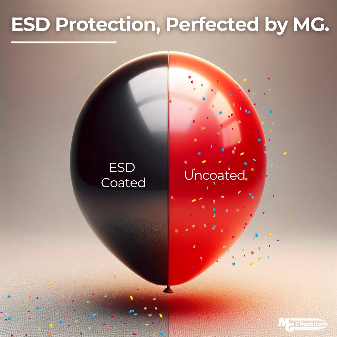 MGChemicals's tweet photo. Electrostatic buildup can be a real shocker. MG chemicals has solutions to prevent static buildup on multiple surfaces including tables, floors, keyboards and tools.

#ESD #ESDCoating #Coatings #Antistatic #StaticDissipative #ConductivePaint #Paints #EMI #Electroplating #CorrosionResistance