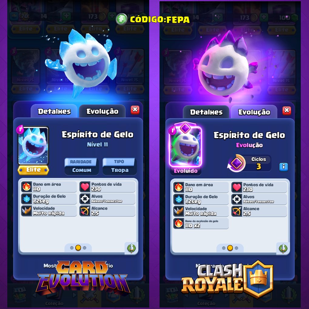 fepa_cr's tweet photo. A próxima evolução que vai chegar ao @ClashRoyale será a do Espírito de Gelo 🥶⚡️
#clashroyale #CardEvolution #espíritodegelo #icespirit https://t.co/9oW8UmbYMi