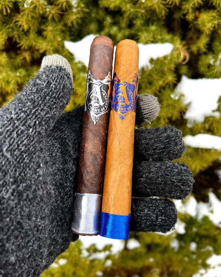 CoronaCigarCo's tweet photo. The battle of good and evil. Which Army of Angelโs are you lighting up: the dark and bold Maduro or the light and creamy Connecticut?
#ArmyOfAngels #Maduro #Connecticut #CoronaCigar #Cigars #CigarAficionado #CigarLifestyle #BOTL #SOTL https://t.co/099IMbRNvA
