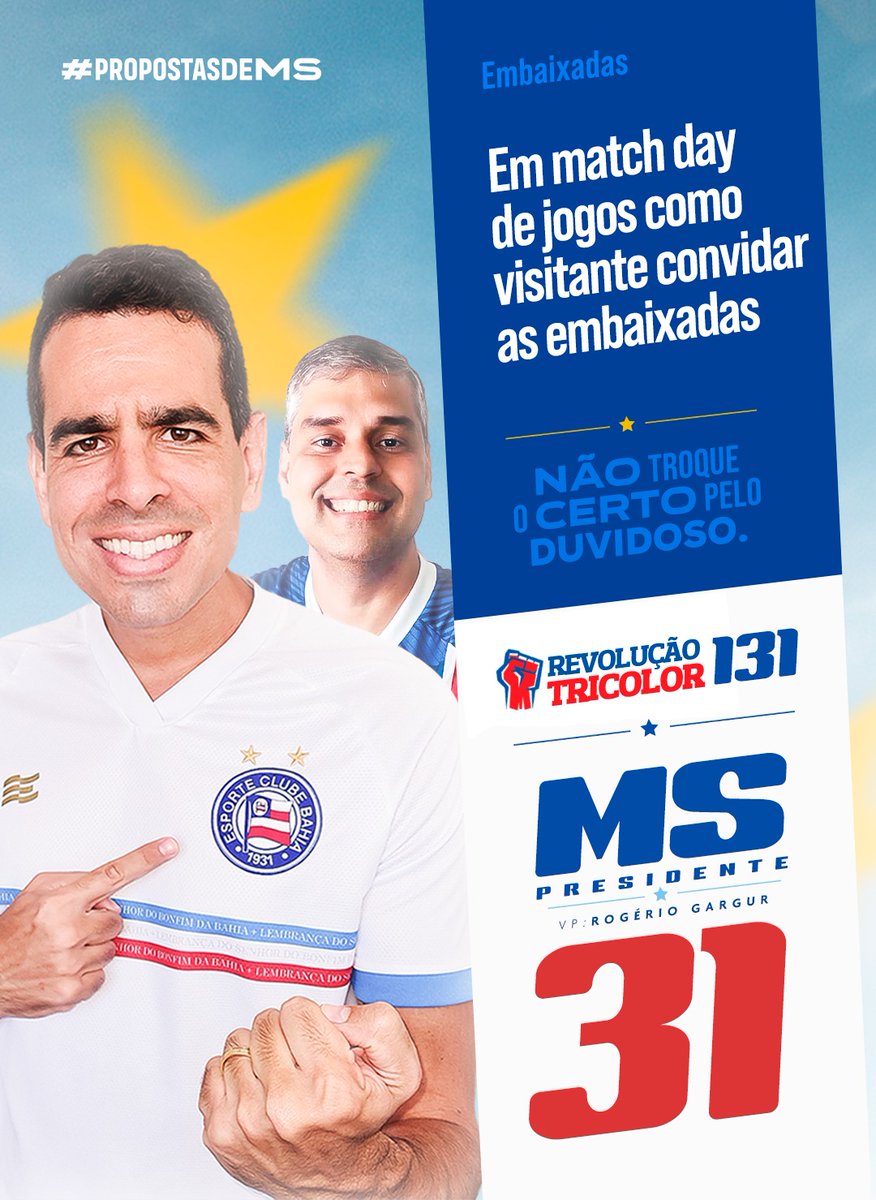 revoluctricolor's tweet photo. Para termos um Bahia FoRTe é essencial a atuação da Revolução Tricolor no Conselho Deliberativo.

Veja as propostas da RT para o clube!

#PropostasdeMS
#MS31
#RT131
#BBMP
#BoraBotarMarceloPresidente
#BahiaFoRTe https://t.co/UL08YPPBXf