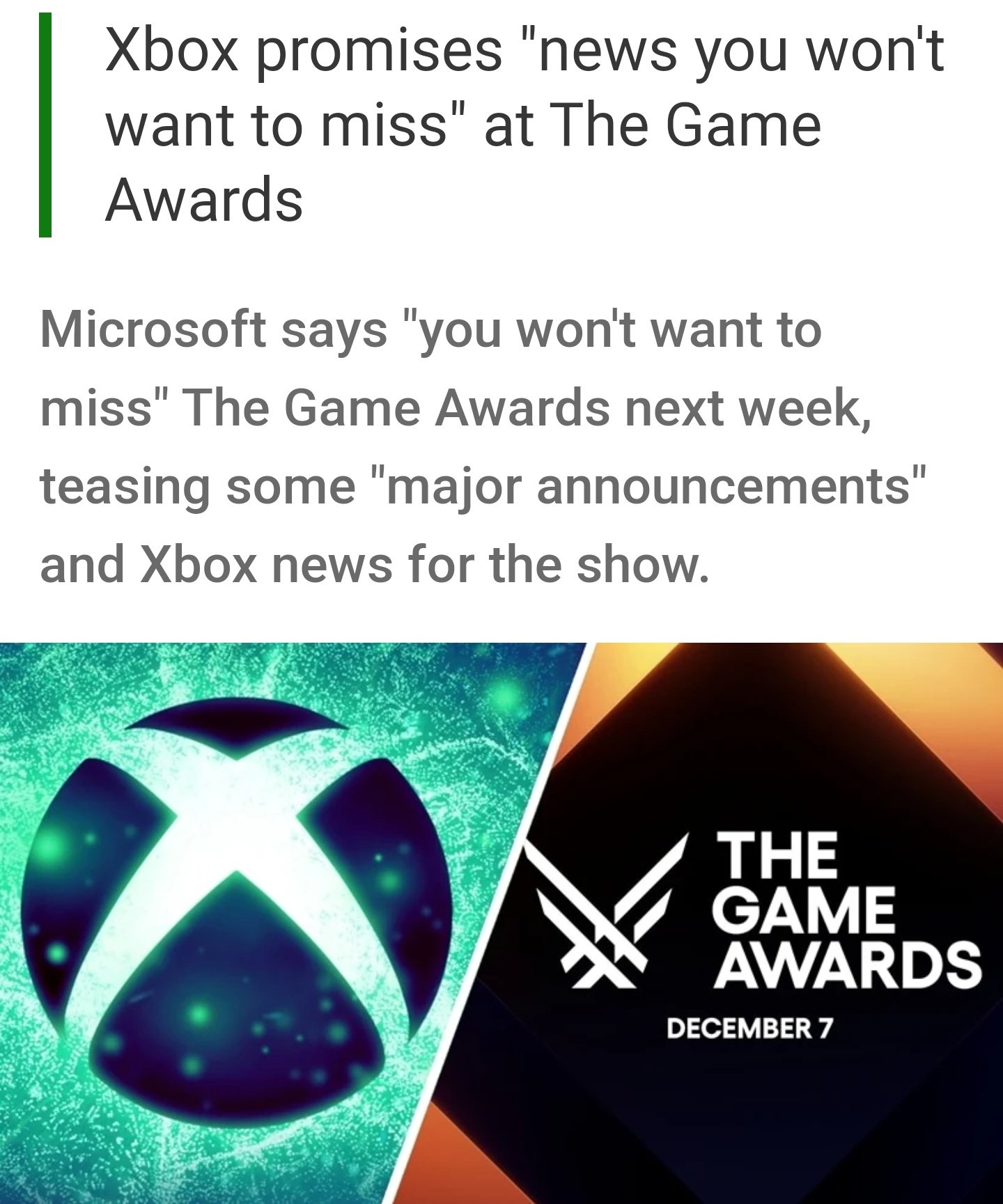 Xbox promises news you won't want to miss at The Game Awards