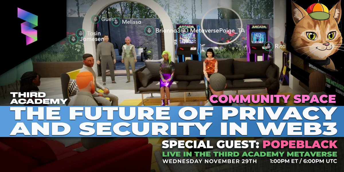 We are now LIVE in the Third Academy Metaverse. Click the below link to join us live. Feel free to leave any questions in the chat. We will be discussing the future of privacy and security in web3. Joining us is special guest <a href="/thepopeblack/">Popeblack</a> 

Click here: youtube.com/watch?v=i7ikLx…