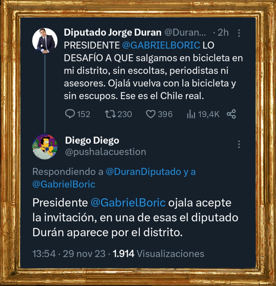 🖼️«Desafios pencas de diputado experto en turismo electoral»
Óleo sobre tela, noviembre 2023.