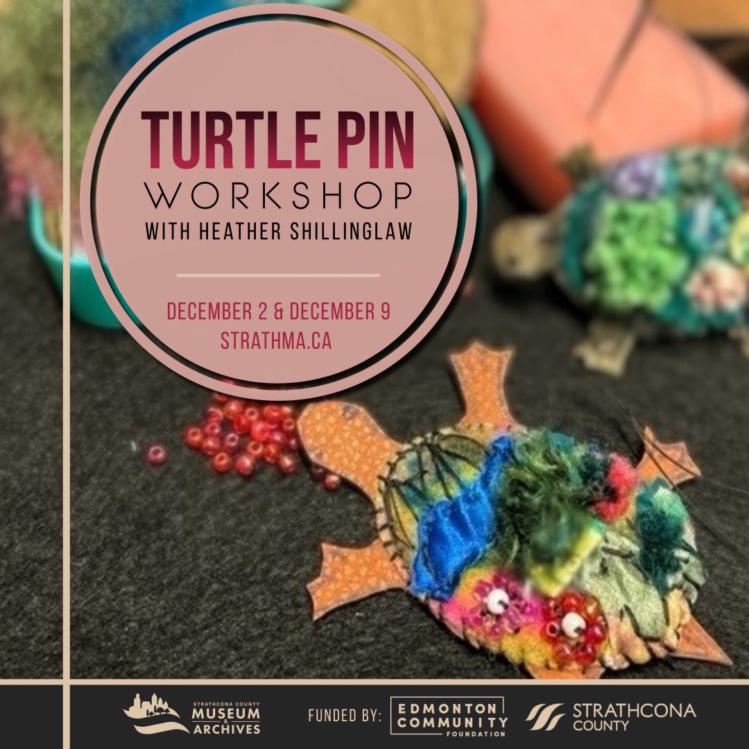 strathcomuseum's tweet photo. Heather’s first Turtle Pin workshop is this Saturday! 🐢🪡
Tickets are limited so don’t wait.
Visit the link in our bio or go to https://t.co/7TEUTFUqJC to find out more.
#strathma #shpk #strathcona #indigenous #indigenousart #art #workshop #turtlepin #artist https://t.co/0dTEg1tjZB