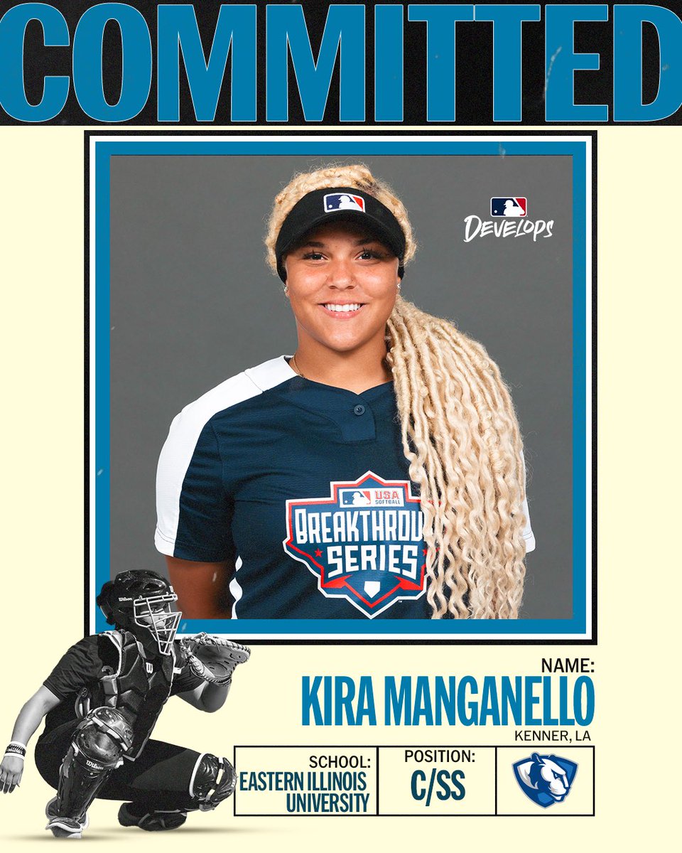 Congratulations to <a href="/kiramanganello_/">kira manganello</a> on her commitment to <a href="/EIU_Softball/">Eastern Illinois Softball</a> 🥎‼️ #MLBDevelops