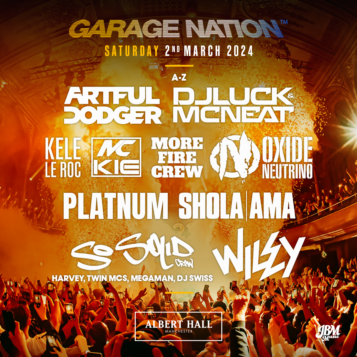 JUST ANNOUNCED: One of the genre's original parties + labels, @garagenation is returning to Albert Hall on the 2nd of March! This time with legendary MC Wiley, @ArtfulDodgerMC, @LucknNeat, @keleleroc + more! Tickets on sale on Friday 1st December at 9am: tinyurl.com/2bmypt58