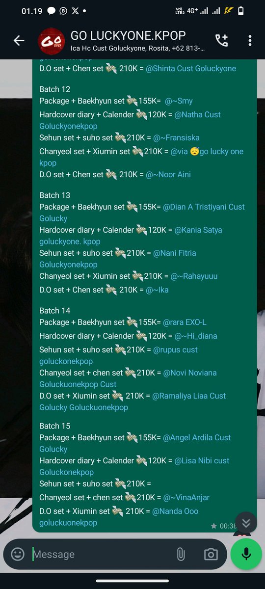 Open PO Sharing EXO Seasons Greetings 2024

Box + Baekhyun set 💸155K
Diary + Calender 💸120K
Sehun set + suho set 💸210K 
Chanyeol set + chen set 💸210K 
D.O. set + Xiumin set 💸210K
 
✅DP 85K

Minat join GO
chat.whatsapp.com/CCfz0NsB92N0eT…

T. EXO SG 2024
EXO SEASON'S GREETINGS 2024