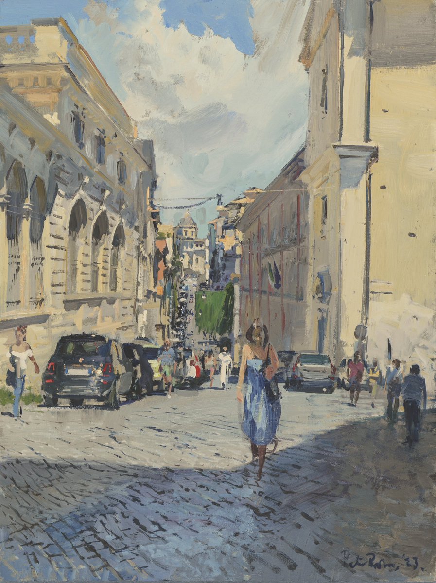 'Via Baccina, #Rome' (oil on board, 40.6cm x 30.5cm) From my solo show 'Country & Countries' until 11 December at @messumswest in Wiltshire: messums.org/exhibitions/pe… Also, my 'Streets of #London' #exhibition continues till 23 Dec at @messumslondon: messums.org/exhibitions/pe…