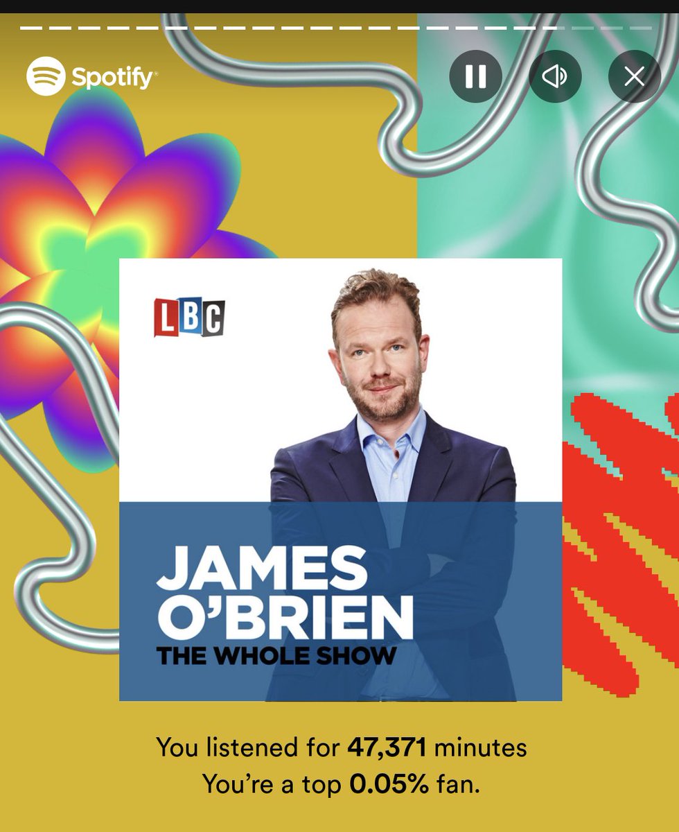 tempobscure's tweet photo. @mrjamesob @lbc do I get a medal? Mystery you game??? #jamesobrienshow #SpotifyWrapped2023 https://t.co/5LGasqBF2B