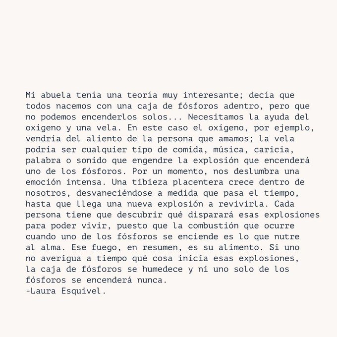 literlandweb1's tweet photo. "Como agua para chocolate", Laura Esquivel https://t.co/iJleBqid8d