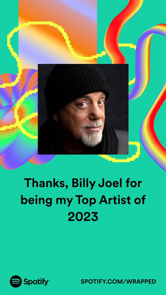 halfjar's tweet photo. Billy Joel was my top artist last year too 😂
Giving thanks to Billy Joel for all the music. This year I couldn't stop listening to Big Shot. #SpotifyWrapped 
https://t.co/xHpE4I1PP6 https://t.co/db3WnlIHWR