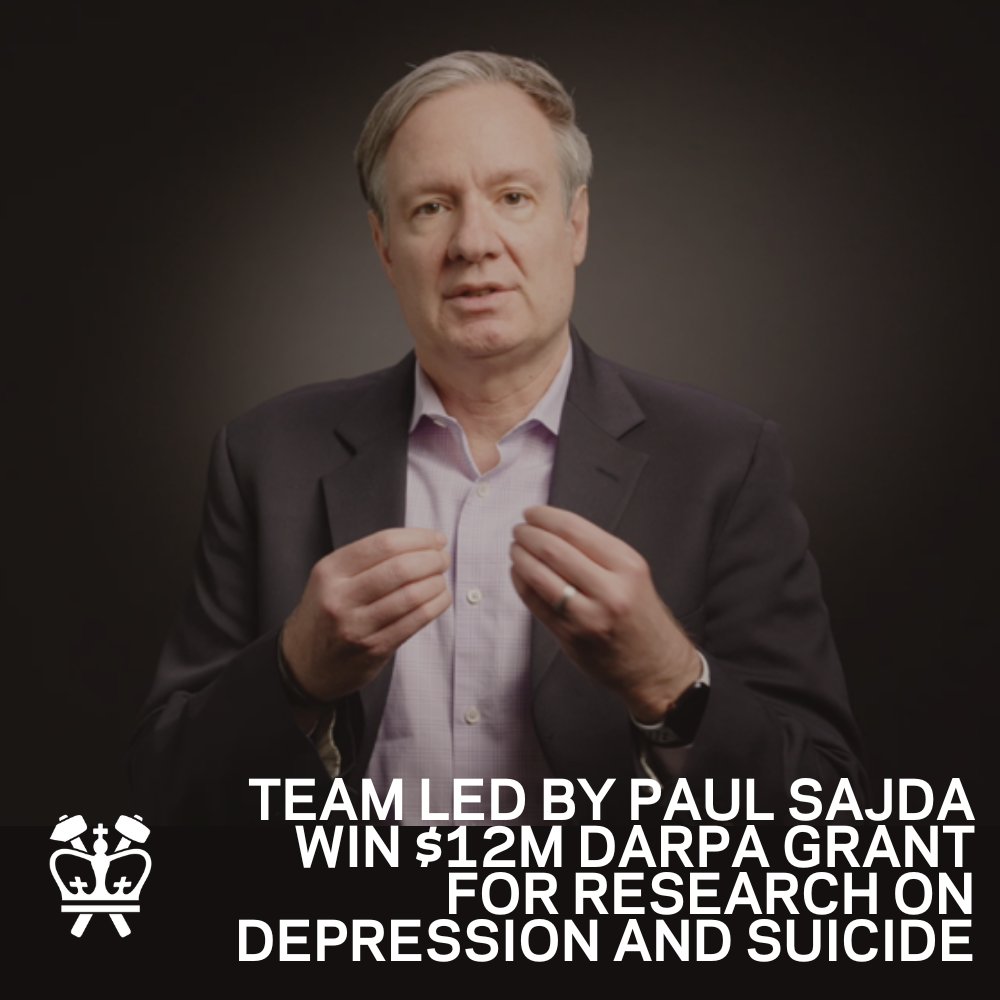 DARPA has awarded a $12 million grant to a multi-institutional team led by <a href="/ColumbiaBME/">Columbia BME</a>  Prof. Paul Sajda to advance critical research in major depressive disorder and suicide. This grant is one of three projects funded by the DARPA STRENGTHEN program, which aims to build on