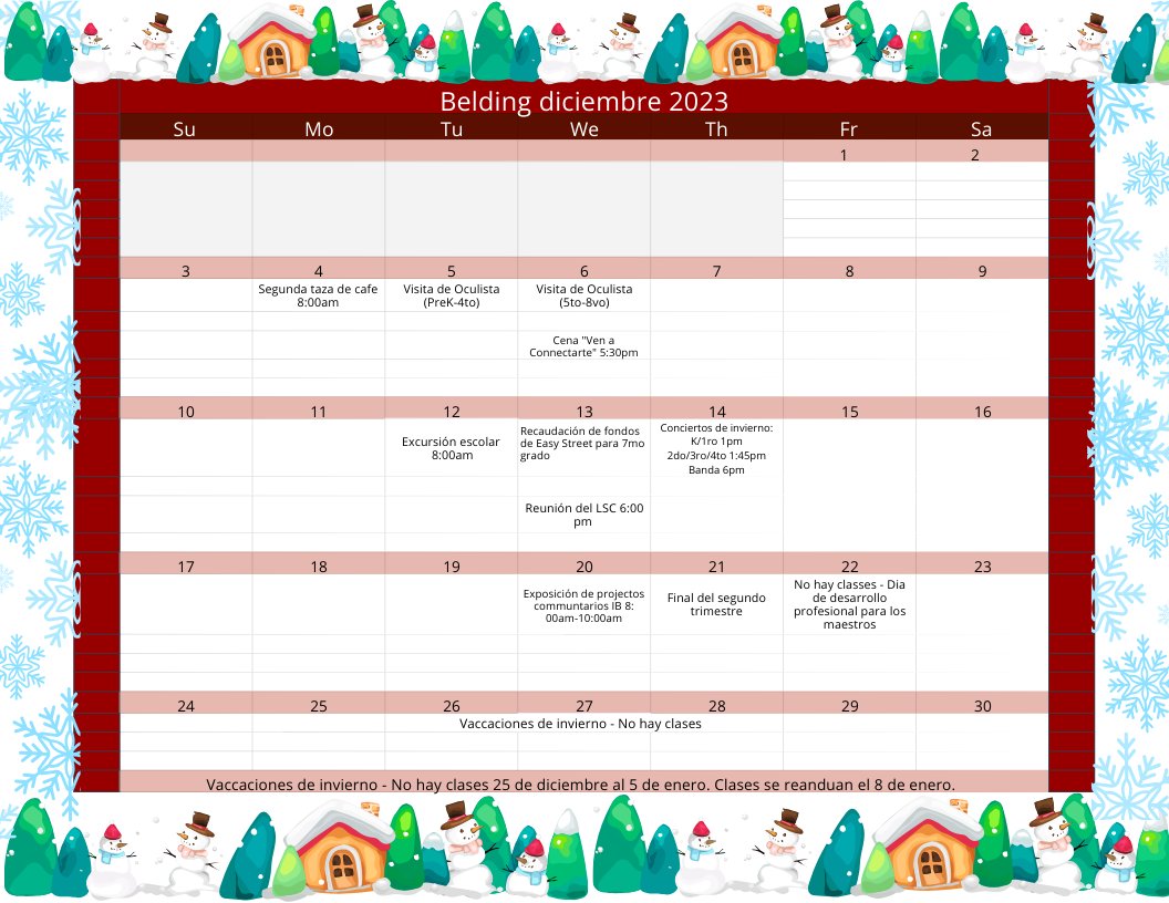 CPS_Belding's tweet photo. Here is our calendar for December https://t.co/q1430P6cDG