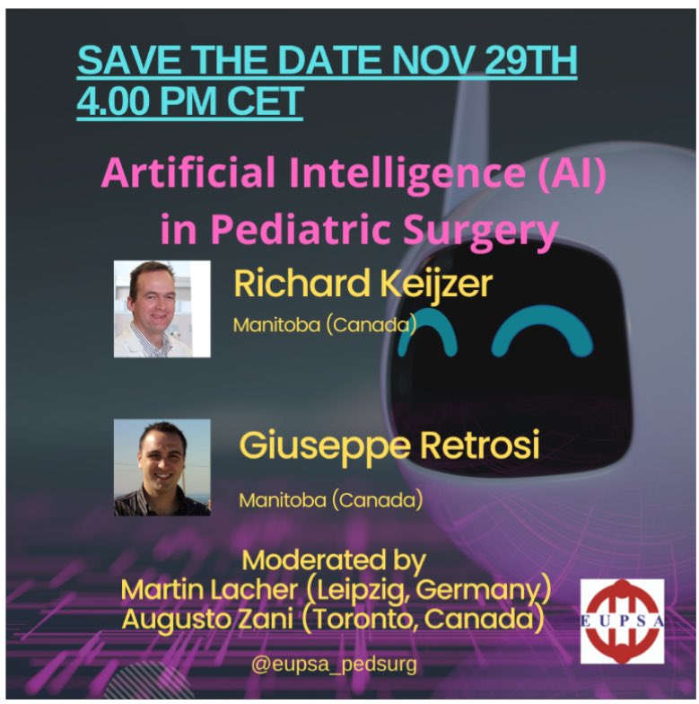 sminaev2015's tweet photo. Unlocking a new era in #Pediatric #Surgery, #AI emerges as a vital ally.
Seamlessly integrated into our practices, AI transforms the landscape by offering invaluable support throughout the surgical journey. #SoMe4Surgery #some4pedsurg #EUPSA https://t.co/p8M2pP8nhM