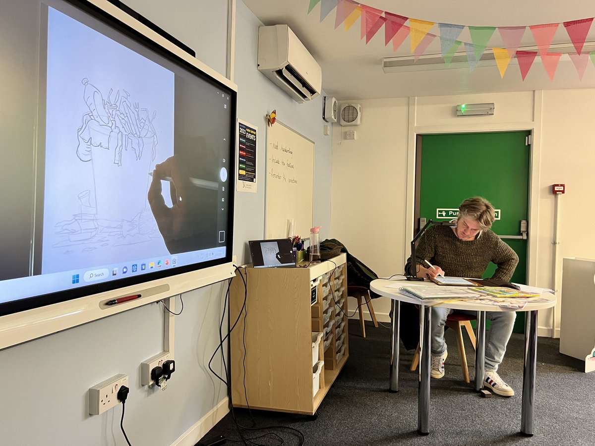 A privilege as ever to work with Eco Councils.This time with the brilliant pupils at @EborAcademy who were inspiring with their passion for the environment. Thanks as ever to <a href="/dannydeeptown/">Danny Deeptown</a> for making it so engaging. Changing the world one illustration at a time. #eco #primary