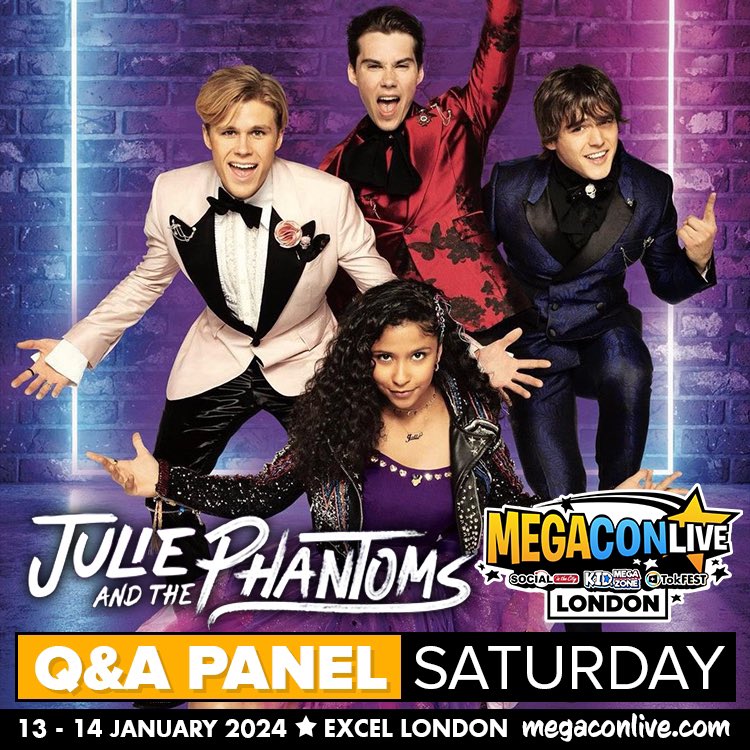 🎤 Calling all Julie & the Phantoms fans! Epic Q&A alert with @MadisonReyesHQ , Jeremy Shada, @owenjoyner , & @charles_gillesp ! 🌟 🗓️ Jan 13: Don’t miss this band’s reunion at MegaCon Live London! 🎸 📍 London ExCeL, 13-14 Jan 2024 🎫 Tickets? Here: megaconlive.com