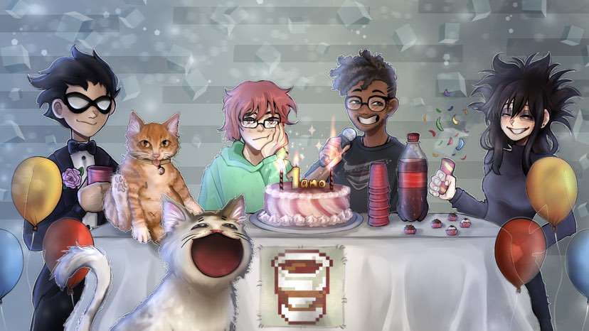 devscafecom's tweet image. Nosso primeiro aniversario sendo comemmorado por essa incrivel obra de arte! Muito obrigado a todos!

twitter: @llukadraw 
Insta: @wluluka