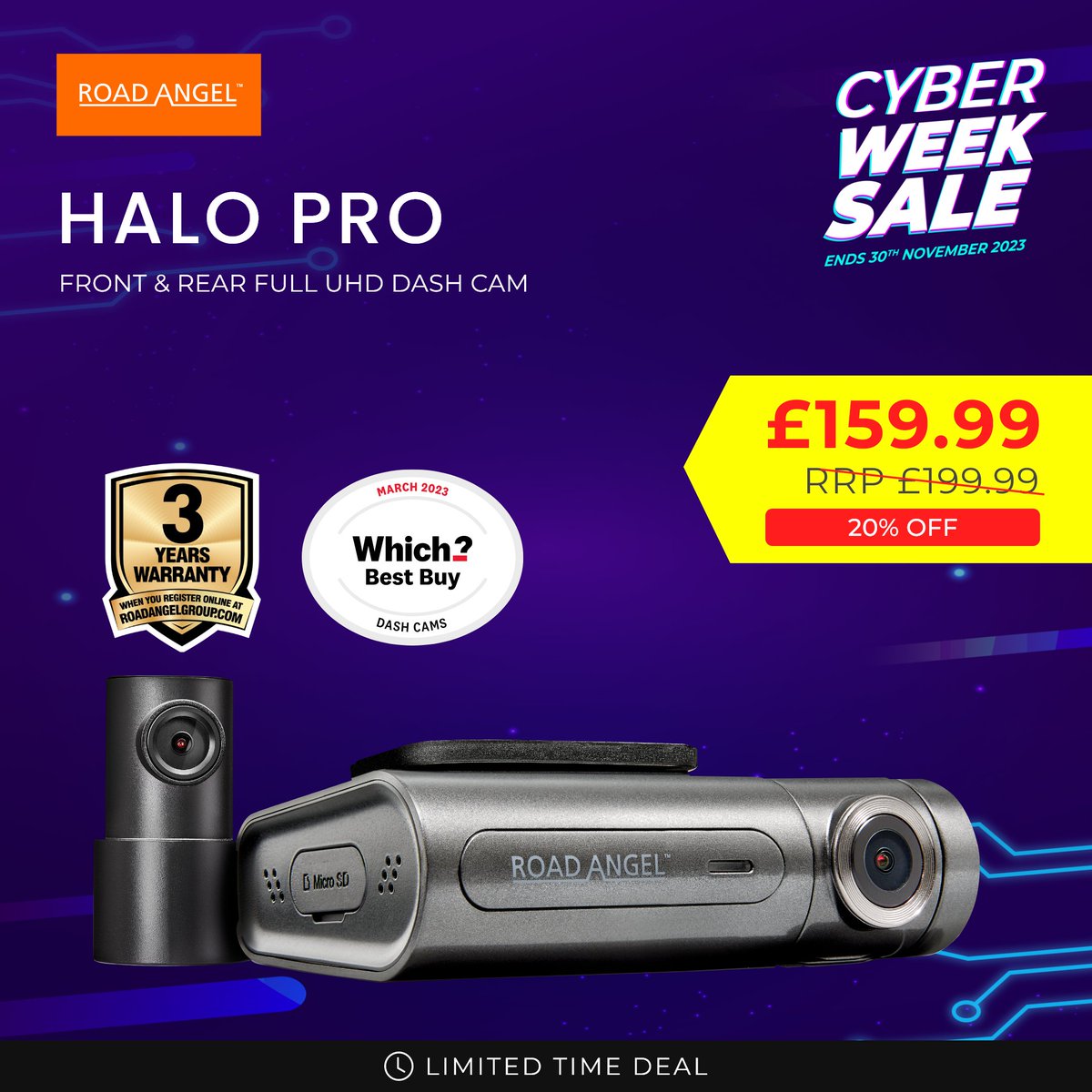 If you're seeing this, it means you've got LESS than 𝟸𝟺 hours to grab a bargain on dash cams and speed camera detectors!⏳🚙

The Road Angel Cyber Week ends Thursday 30th November at 11:59pm! 📅

Protect your car and driving license today!👇
roadangelgroup.com/collections/cy…