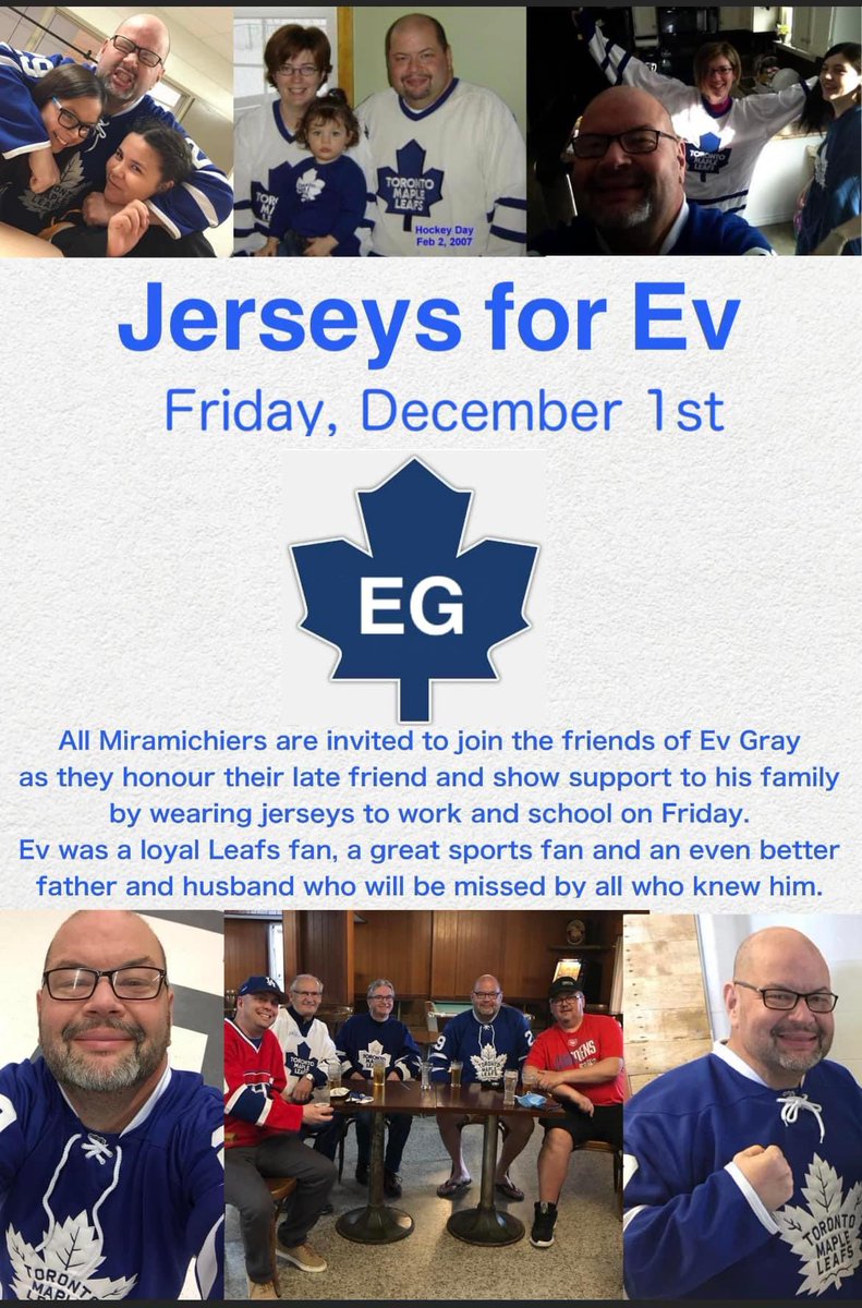 Jerseys for Ev. Hell of an idea. He would love it. #Miramichi