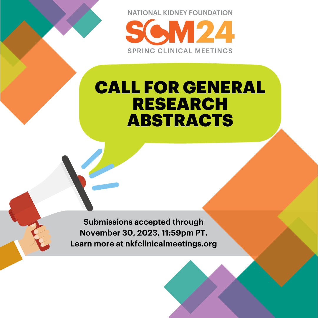 Time's running out to submit your abstract for #NKFClinicals SCM24! 🌐 Elevate your research, compete for the Top Presenter award, and make your mark. Don't miss this opportunity—deadline is TOMORROW, 11/30. Visit bit.ly/2K7hyva for guidelines and more.