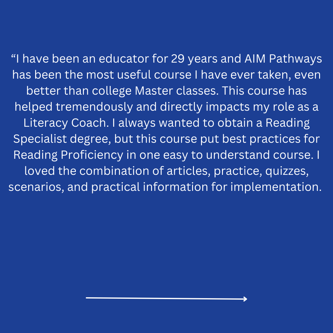 AIMtoLearn's tweet image. Keisha Dominique, an educator for 29 years, shares her #AIMPathways story! &quot;Even better than college Master classes, this course has transformed my role as a Literacy coach. AIM Pathways is a game-changer! #PartnerforImpact #StorytellingContest @ReNEWSchools @La_Believes