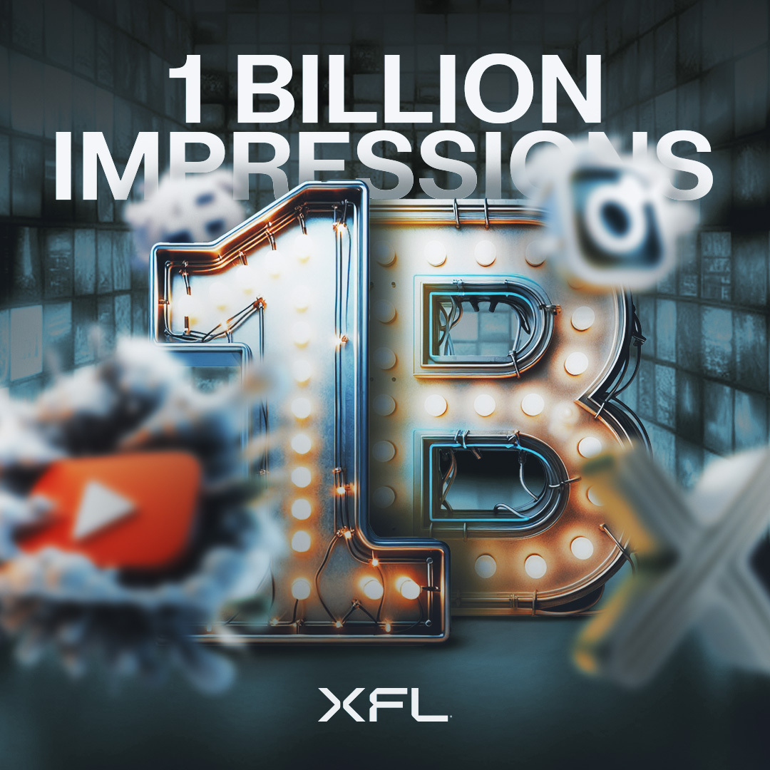 over 1 billion social impressions for 2023 💥 big thanks to our fam. here's to the next billi! #XFL | #OneTeamOneDream