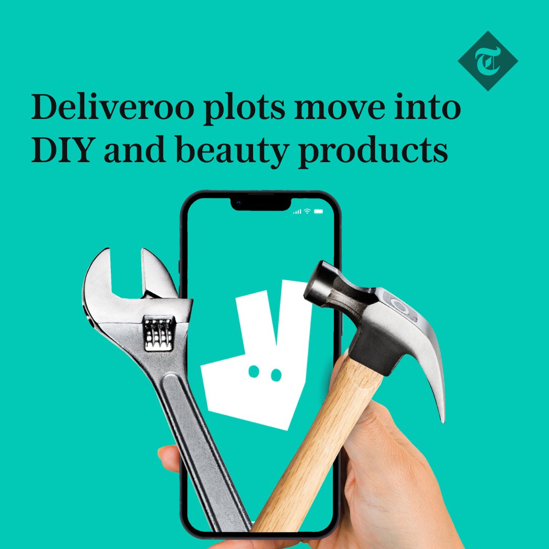 🔨 Deliveroo is planning to start selling everything from hammers and drills to makeup in a bid to boost its flagging growth rate ⤵ telegraph.co.uk/business/2023/…