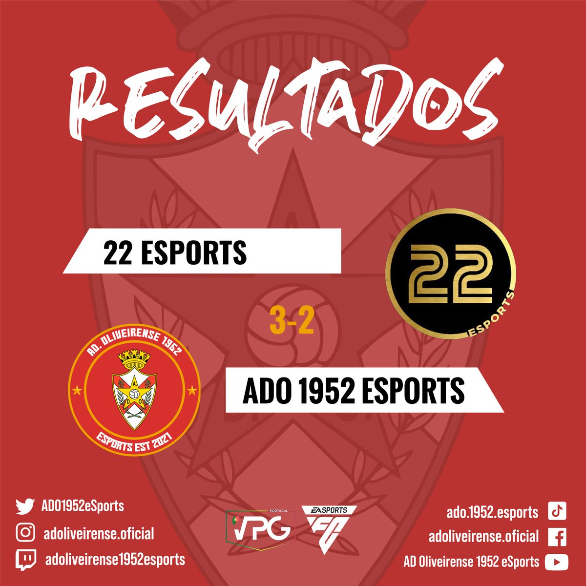 🏆Resultados

Estávamos a sentir que o campeonato estava muito fácil, então decidimos jogar sem guarda redes.
Inteligentes não?
Não. Passámos mal, mas ganhamos na mesma. SIIIUUUU🫡

Ainda isolados na <a href="/VPGLigaPortugal/">VPG Liga Portugal 🇵🇹</a>, hoje foi um bom dia.

A Alma Ninguém Nos Tira🔴⚪️

#EAFC24