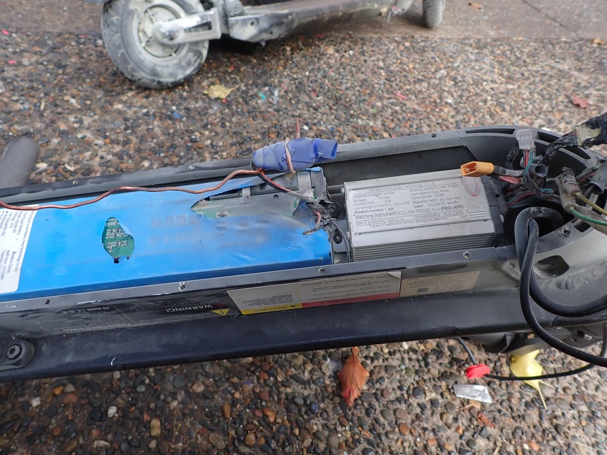 VanFireRescue's tweet image. Modifying any battery device creates a significant fire hazard. This e-scooter was modified inside an SRO along with numerous others and caught fire this morning. This creates a significant risk to vulnerable populations and needed housing.