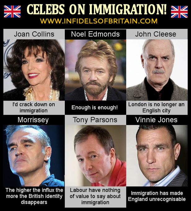 IOBOFFICIAL's tweet photo. CELEBS ON IMMIGRATION! #tory #brexit #NoDealBrexit #WTO #nigelfarage #uk #ukip #brino #brexitinnameonly #brexitshambles #brexitfarce #globalist #invasion #NWO
@kensingtonRoyal @clarenceHouse
@RoyalFamily @DonaldJTrumpJr https://t.co/NwzOEzLVnH https://t.co/qM9duNwKD8