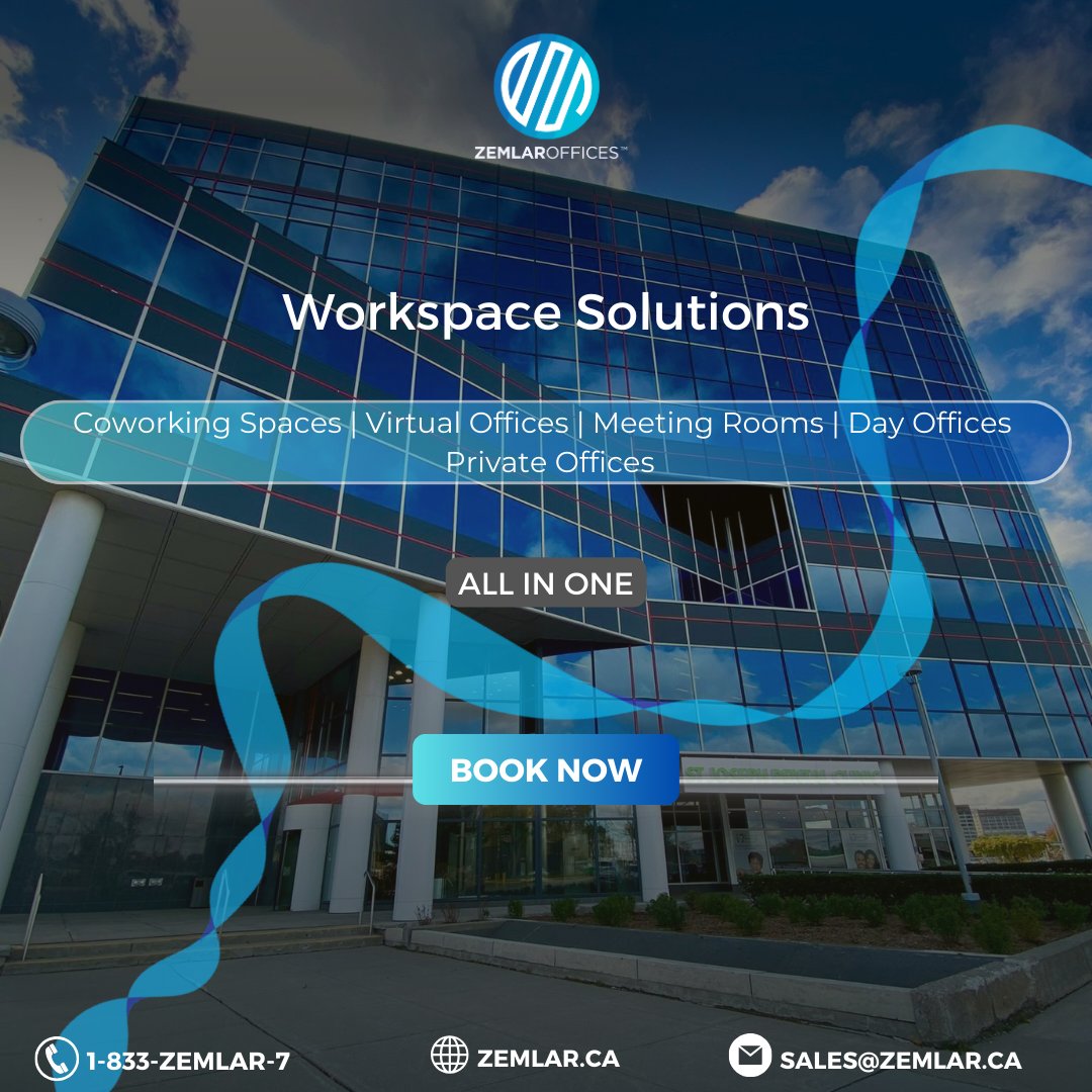 One-Stop Solution to All Your Work-Related Problems!! 😄💛

Book a Tour of your Desired Location 👇

zemlar.ca/pages/request-…

#privateoffices #ZEMLAROffices #sharedoffices #meetingrooms #onedayoffices #coworking #wfh #hybrid #virtual #office #scale #grow #startup #smallbusiness
