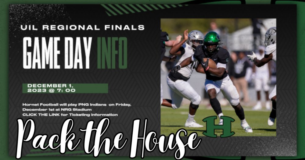 HORNET FOOTBALL - UIL REGIONAL FINAL PLAYOFF GAME INFO huntsville-isd.org/article/135659…