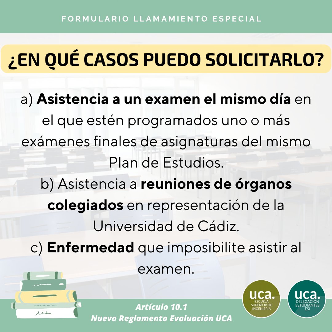 EstudiantesESI's tweet photo. ⭕ Convocatoria Llamamiento Especial Febrero 2024 ⭕

Ya tenéis disponible 💻 el procedimiento para solicitar el Llamamiento Especial 📚

El plazo para presentar solicitudes finaliza el LUNES 11 DE DICIEMBRE 🗓️ a las 14:00 horas

👉 Enlace al Formulario: https://t.co/1MEW6wQIWU https://t.co/jasbUCn7WD