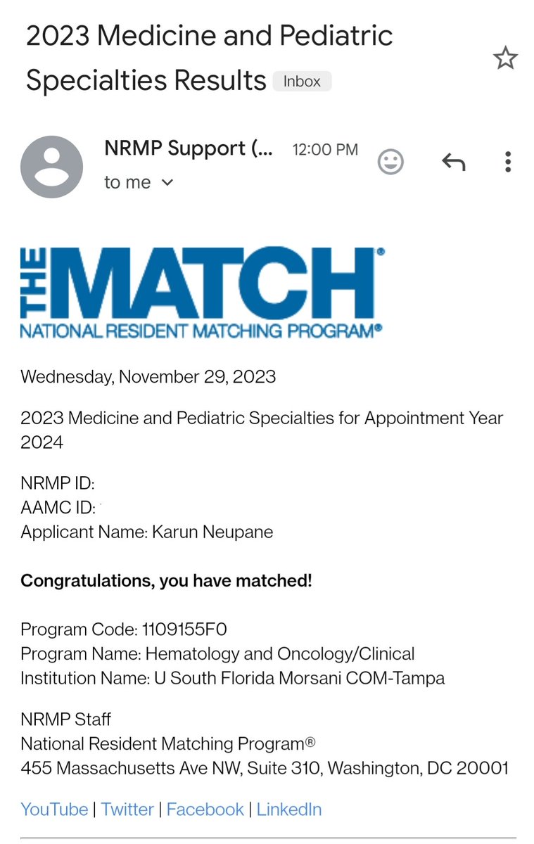 Dreams do come true!
I am going to @MoffittNews to become a hematologist/oncologist!

I am eternally grateful to all the supportive hands! It really did take a village 🙏🙏

#FellowshipMatch #NRMP