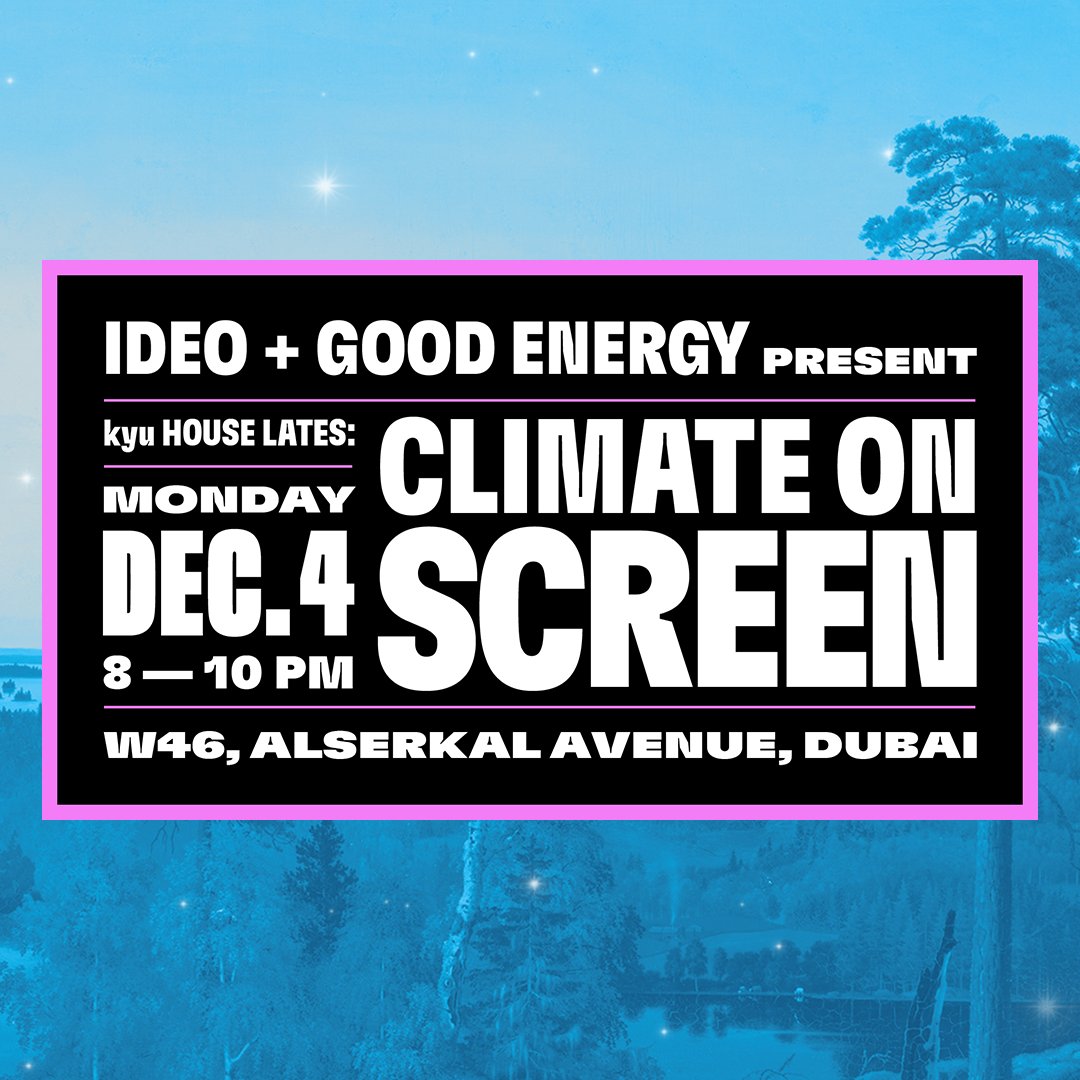 Who is at #COP28? @goodenergystory is hosting a super fun climate storytelling workshop with @ideo that we'd love to invite you to! More deets + RSVP here: eventbrite.co.uk/e/kyu-house-la… and/or email bruno@goodenergystories.com for more info. 📷