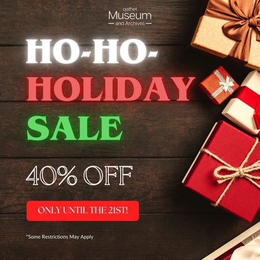 Starting this week, the qathet Museum will be having a sale! 📷Stop by for unique gifts and great deals.
Items will be on sale until December 21st. The gift shop will be open Tuesdays &amp; Thursdays, 10:00am to 3:00pm.
#christmassale #holidaysale #christmasgifts #qathetmuseum