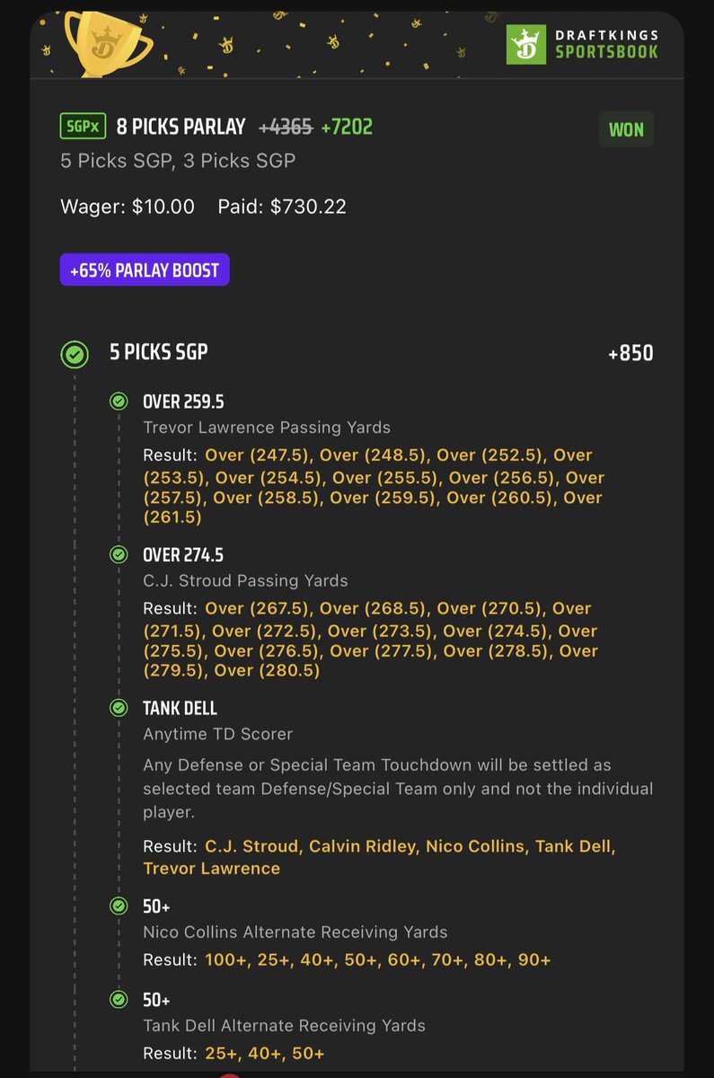 MintsTrades's tweet image. OH MY GOD🔥🔥🔥🔥  +7202 NFL PARLAY✅✅🔥🔥 REDZONE WAS BEAUTIFUL✅ $10 BONUS BET-&amp;gt; $730.22🔥🔥