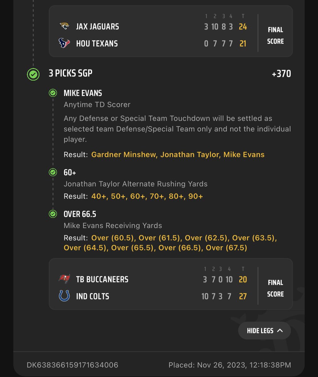 MintsTrades's tweet image. OH MY GOD🔥🔥🔥🔥  +7202 NFL PARLAY✅✅🔥🔥 REDZONE WAS BEAUTIFUL✅ $10 BONUS BET-&amp;gt; $730.22🔥🔥