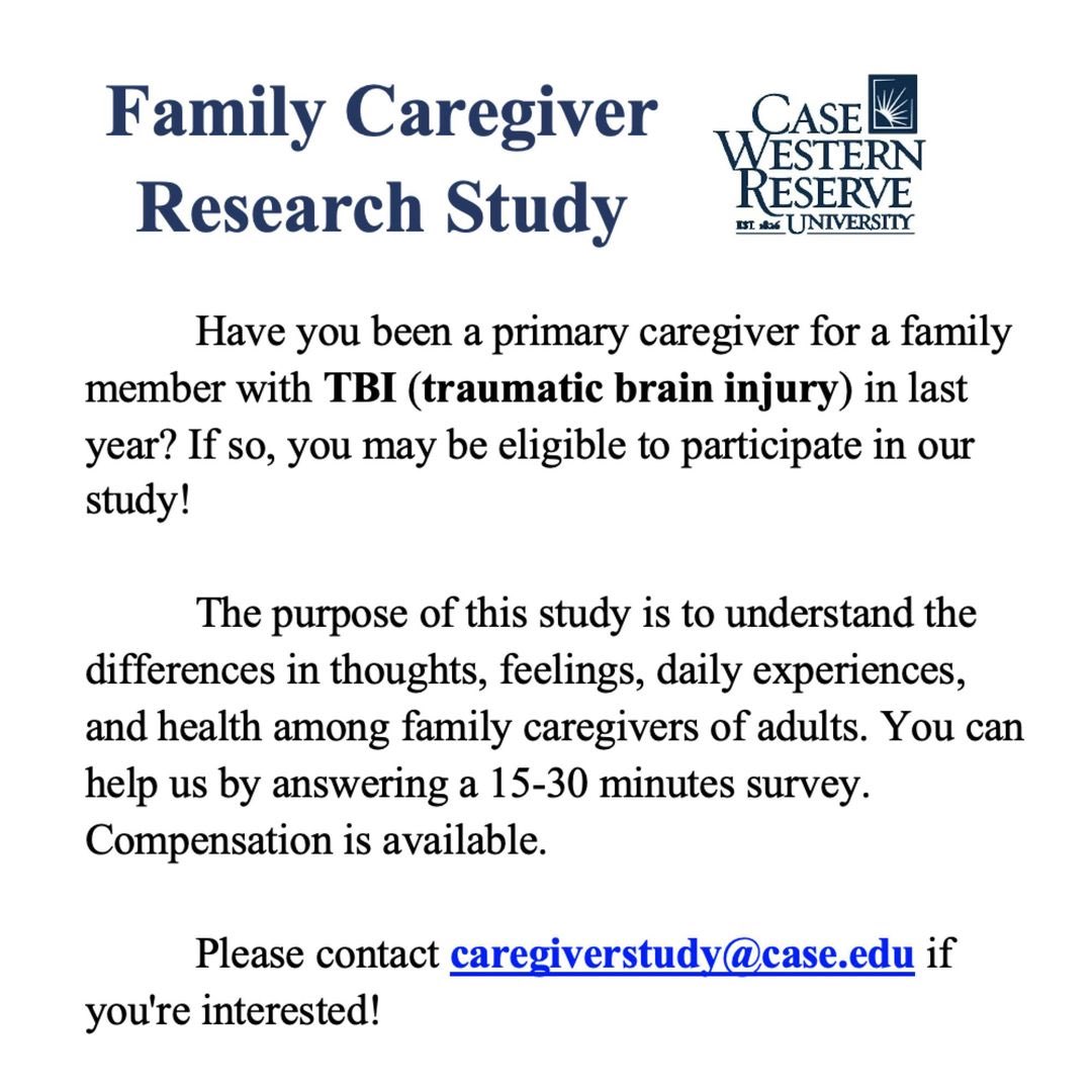 YunchengMan's tweet photo. #caregiver #tbi #tbicaregiver #tbicommunity #tbisupport #traumaticbraininjury #traumaticbraininjurysupport #traumaticbraininjuryrecovery #traumaticbraininjurysupportgroup
#familycaregiver
If you are interested in our study, please contact caregiverstudy@case.edu to screen! https://t.co/LZJ7ryvedr